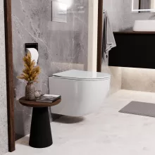 HD Lara White perem nélküli mély öblítésű íves fali WC tető nélkül