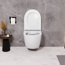 HD Lara White perem nélküli mély öblítésű íves fali WC tető nélkül