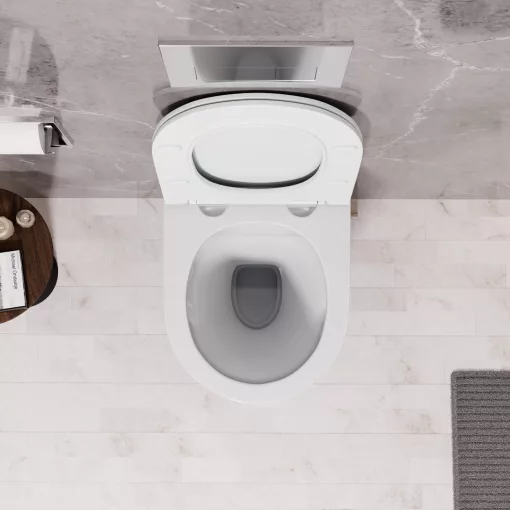 HD Lara White perem nélküli mély öblítésű íves fali WC tető nélkül