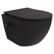 HD Vario Matt Black perem nélküli mély öblítésű íves fali WC tető nélkül
