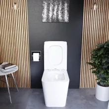 HD Ariana White perem nélküli mély öblítésű szögletes monoblokkos WC alsó kifolyású tető nélkül + tartály