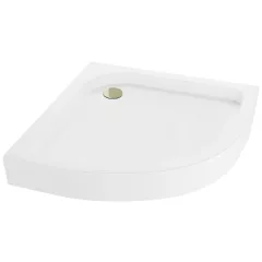   HD Lofty 80x80/90x90 íves magasított akril zuhanytálca, 13,5 cm magas, arany szifonnal