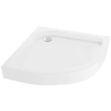 HD Lofty 90x90 íves magasított akril zuhanytálca, 13,5 cm magas, króm szifonnal