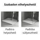HD Marco+ White 100x100 SMC kompozit slim szögletes kőhatású zuhanytálca, krómozott ráccsal, 2,6 cm magas, szifonnal