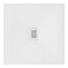 HD Marco+ White 100x100 SMC kompozit slim szögletes kőhatású zuhanytálca, fehér ráccsal, 2,6 cm magas, szifonnal