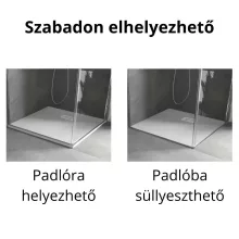 HD Marco+ White 100x100 SMC kompozit slim szögletes kőhatású zuhanytálca, fehér ráccsal, 2,6 cm magas, szifonnal