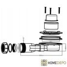 HD Marco+ White 100x100 SMC kompozit slim szögletes kőhatású zuhanytálca, fekete ráccsal, 2,6 cm magas, szifonnal