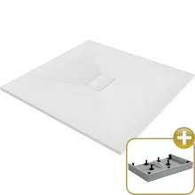 HD Marco White 100x100 SMC kompozit magasított szögletes kőhatású zuhanytálca, 15 cm magas, szifon nélkül