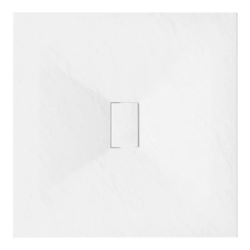 HD Marco White 100x100 SMC kompozit magasított szögletes kőhatású zuhanytálca, 15 cm magas, szifon nélkül