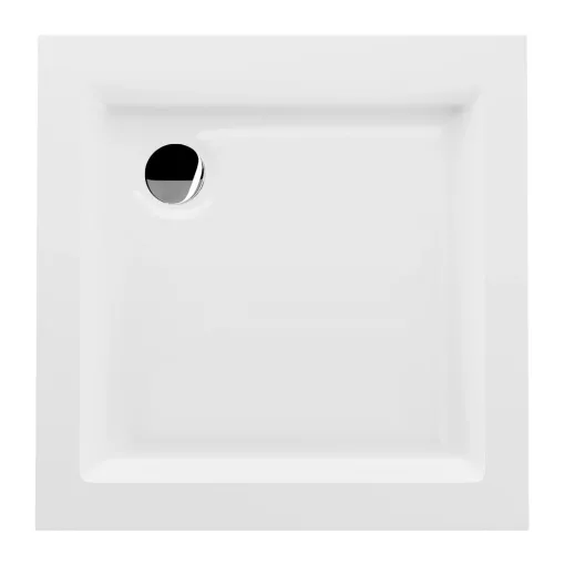 HD Lofty 70x70/80x80/90x90 szögletes magasított akril zuhanytálca, 13,5 cm magas, króm szifonnal