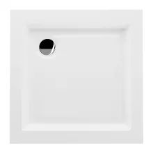 HD Lofty 90x90 szögletes magasított akril zuhanytálca, 13,5 cm magas, króm szifonnal