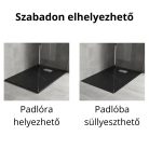 HD Marco+ Black Marble 100x80/120x90 SMC kompozit slim szögletes kőhatású zuhanytálca, krómozott ráccsal, 2,6 cm magas, szifon nélkül
