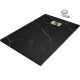 HD Marco+ Black Marble 100x80 SMC kompozit slim szögletes kőhatású zuhanytálca, arany színű ráccsal, 2,6 cm magas, szifonnal