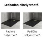 HD Marco+ Black Marble 100x80/120x90 SMC kompozit slim szögletes kőhatású zuhanytálca, arany színű ráccsal, 2,6 cm magas, szifon nélkül