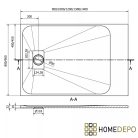 HD Marco+ Black Marble 100x80/120x90 SMC kompozit slim szögletes kőhatású zuhanytálca, arany színű ráccsal, 2,6 cm magas, szifon nélkül