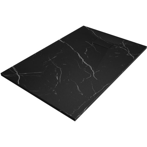 HD Marco Black Marble 90x120 SMC kompozit slim szögletes kőhatású zuhanytálca, 2,6 cm magas, szifon nélkül