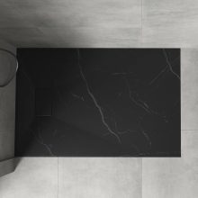 HD Marco Black Marble 120x90 SMC kompozit slim szögletes kőhatású zuhanytálca, 2,6 cm magas, szifon nélkül