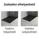 HD Marco Black Marble 90x120 SMC kompozit slim szögletes kőhatású zuhanytálca, 2,6 cm magas, szifon nélkül
