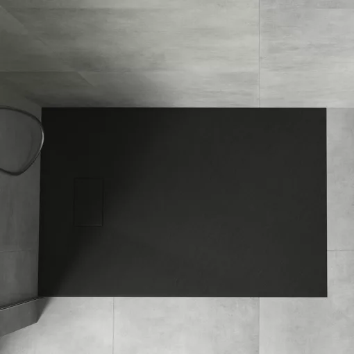 HD Marco Black 120x90 SMC kompozit slim szögletes kőhatású zuhanytálca, 2,6 cm magas, szifon nélkül