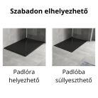 HD Marco Black 90x120 SMC kompozit slim szögletes kőhatású zuhanytálca, 2,6 cm magas, szifon nélkül