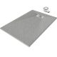 HD Marco+ Gray 90x120 SMC kompozit slim szögletes kőhatású zuhanytálca, krómozott ráccsal, 2,6 cm magas, szifonnal
