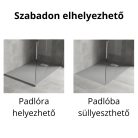 HD Marco+ Gray 120x90 SMC kompozit slim szögletes kőhatású zuhanytálca, krómozott ráccsal, 2,6 cm magas, szifon nélkül