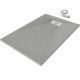 HD Marco+ Gray 90x120 SMC kompozit slim szögletes kőhatású zuhanytálca, fehér ráccsal, 2,6 cm magas, szifonnal