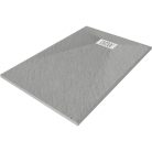 HD Marco+ Gray 100x80/120x90 SMC kompozit slim szögletes kőhatású zuhanytálca, fehér ráccsal, 2,6 cm magas, szifon nélkül