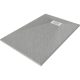 HD Marco+ Gray 100x80/120x90 SMC kompozit slim szögletes kőhatású zuhanytálca, fehér ráccsal, 2,6 cm magas, szifon nélkül