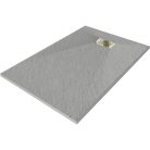 HD Marco+ Gray 100x80/120x90 SMC kompozit slim szögletes kőhatású zuhanytálca, arany színű ráccsal, 2,6 cm magas, szifon nélkül