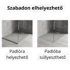 HD Marco+ Gray 100x80/120x90 SMC kompozit slim szögletes kőhatású zuhanytálca, arany színű ráccsal, 2,6 cm magas, szifon nélkül