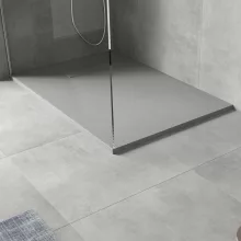 HD Marco Gray 120x90 SMC kompozit slim szögletes kőhatású zuhanytálca, 2,6 cm magas, szifon nélkül