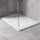 HD Marco+ White 90x100 SMC kompozit slim szögletes kőhatású zuhanytálca, krómozott ráccsal, 2,6 cm magas, szifonnal