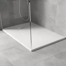 HD Marco+ White 70x100 SMC kompozit slim szögletes kőhatású zuhanytálca, krómozott ráccsal, 2,6 cm magas, szifonnal