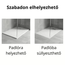 HD Marco+ White 70x100 SMC kompozit slim szögletes kőhatású zuhanytálca, krómozott ráccsal, 2,6 cm magas, szifon nélkül