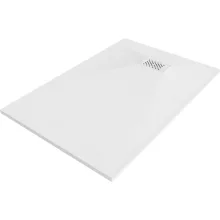 HD Marco+ White 70x90 SMC kompozit slim szögletes kőhatású zuhanytálca, fehér ráccsal, 2,6 cm magas, szifon nélkül