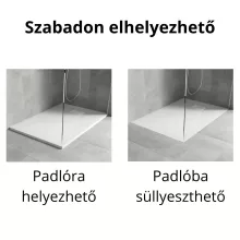 HD Marco+ White 70x90 SMC kompozit slim szögletes kőhatású zuhanytálca, fehér ráccsal, 2,6 cm magas, szifon nélkül