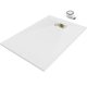 HD Marco+ White 90x100 SMC kompozit slim szögletes kőhatású zuhanytálca, arany színű ráccsal, 2,6 cm magas, szifonnal