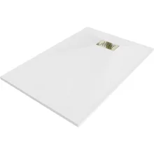 HD Marco+ White 90x70 SMC kompozit slim szögletes kőhatású zuhanytálca, arany színű ráccsal, 2,6 cm magas, szifon nélkül