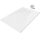 HD Marco White 90x100 SMC kompozit slim szögletes kőhatású zuhanytálca, 2,6 cm magas, szifonnal