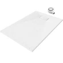 HD Marco White 70x100 SMC kompozit slim szögletes kőhatású zuhanytálca, 2,6 cm magas, szifonnal