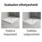 HD Marco White 90x100 SMC kompozit slim szögletes kőhatású zuhanytálca, 2,6 cm magas, szifonnal
