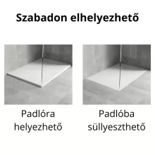 HD Marco White 70x100 SMC kompozit slim szögletes kőhatású zuhanytálca, 2,6 cm magas, szifonnal