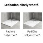 HD Marco+ White Marble 100x80/120x90 SMC kompozit slim szögletes kőhatású zuhanytálca, krómozott ráccsal, 2,6 cm magas, szifon nélkül