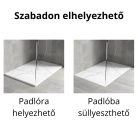 HD Marco+ White Marble 100x80/120x90 SMC kompozit slim szögletes kőhatású zuhanytálca, fehér ráccsal, 2,6 cm magas, szifon nélkül