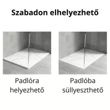 HD Marco+ White Marble 120x90 SMC kompozit slim szögletes kőhatású zuhanytálca, fehér ráccsal, 2,6 cm magas, szifon nélkül