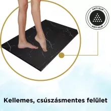 HD Marco Black Marble 100x80/120x90 SMC kompozit magasított szögletes kőhatású zuhanytálca, 15 cm magas, szifon nélkül