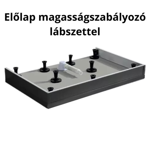 HD Marco Black 100x80/120x90 SMC kompozit magasított szögletes kőhatású zuhanytálca, 15 cm magas, szifon nélkül