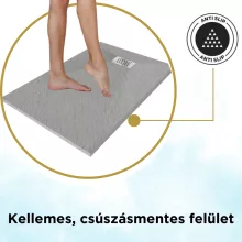 HD Marco+ Gray 120x90 SMC kompozit magasított szögletes kőhatású zuhanytálca, krómozott ráccsal, 15 cm magas, szifon nélkül