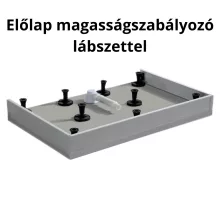 HD Marco+ Gray 100x80/120x90 SMC kompozit magasított szögletes kőhatású zuhanytálca, arany színű ráccsal, 15 cm magas, szifon nélkül
